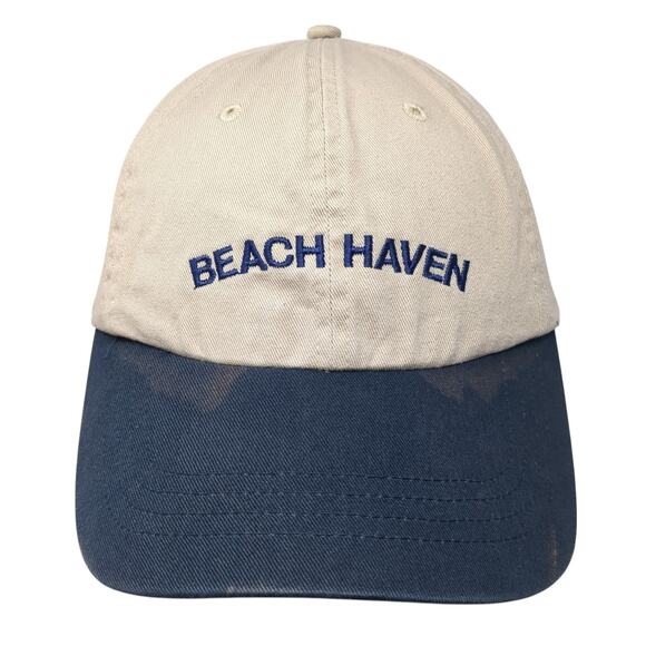 Beach Haven Strapback Hat Brown One Size Embroidered Colorblock UltraClub - Picture 1 of 9